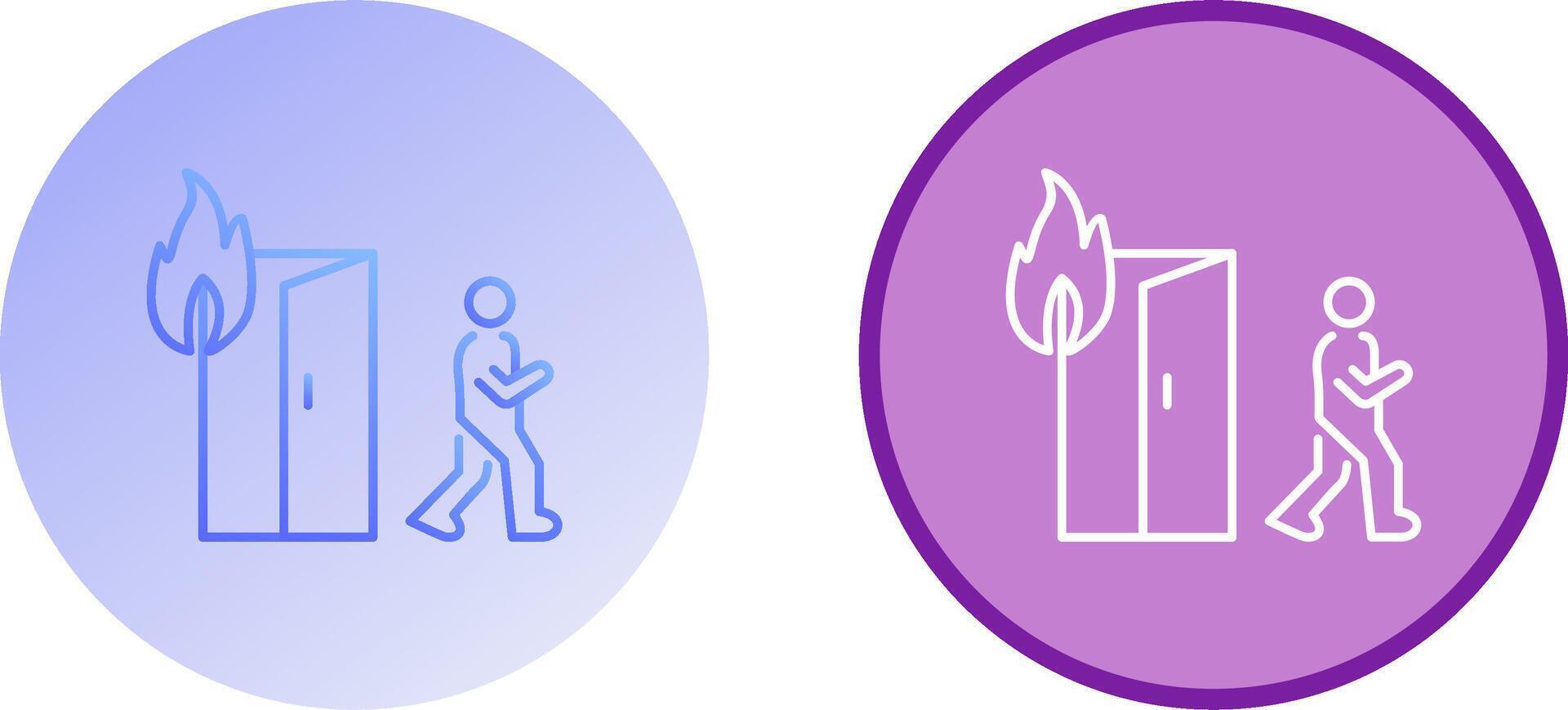 Unique Running from Fire Icon Design vector