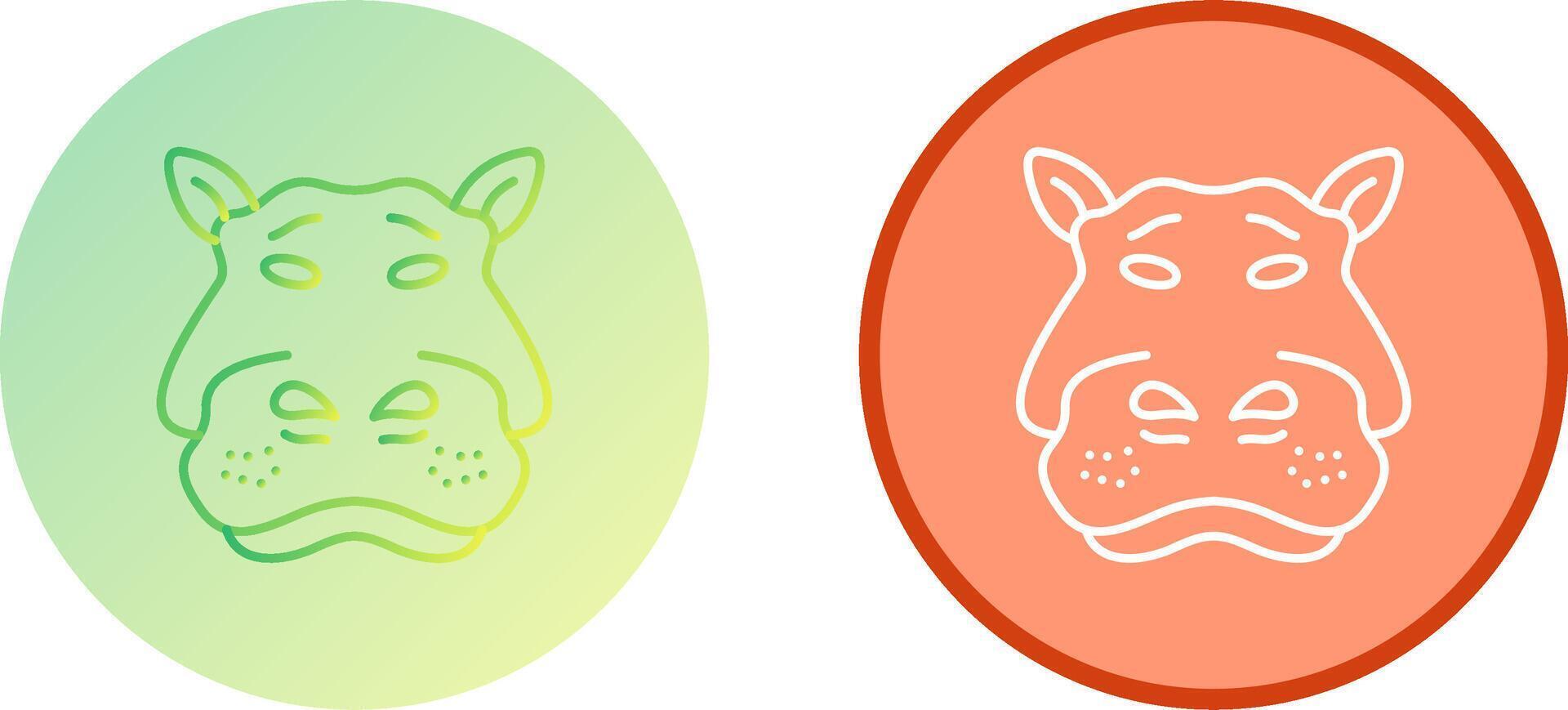Hippo Icon Design vector