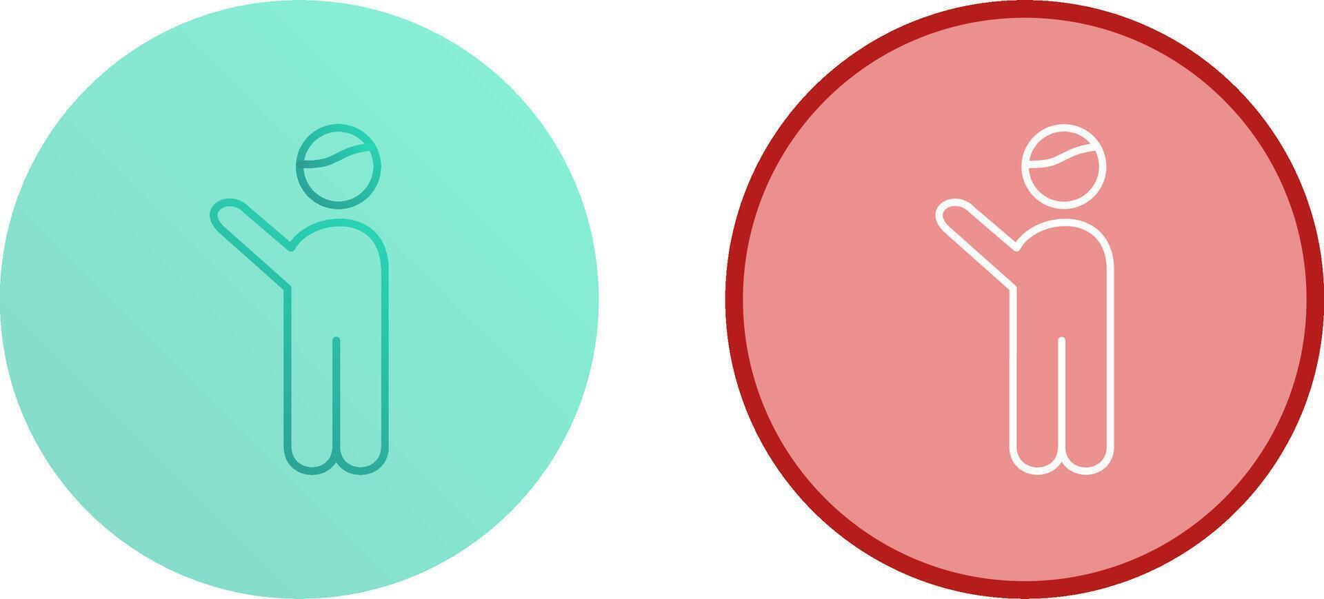 Waving to people Icon Design vector