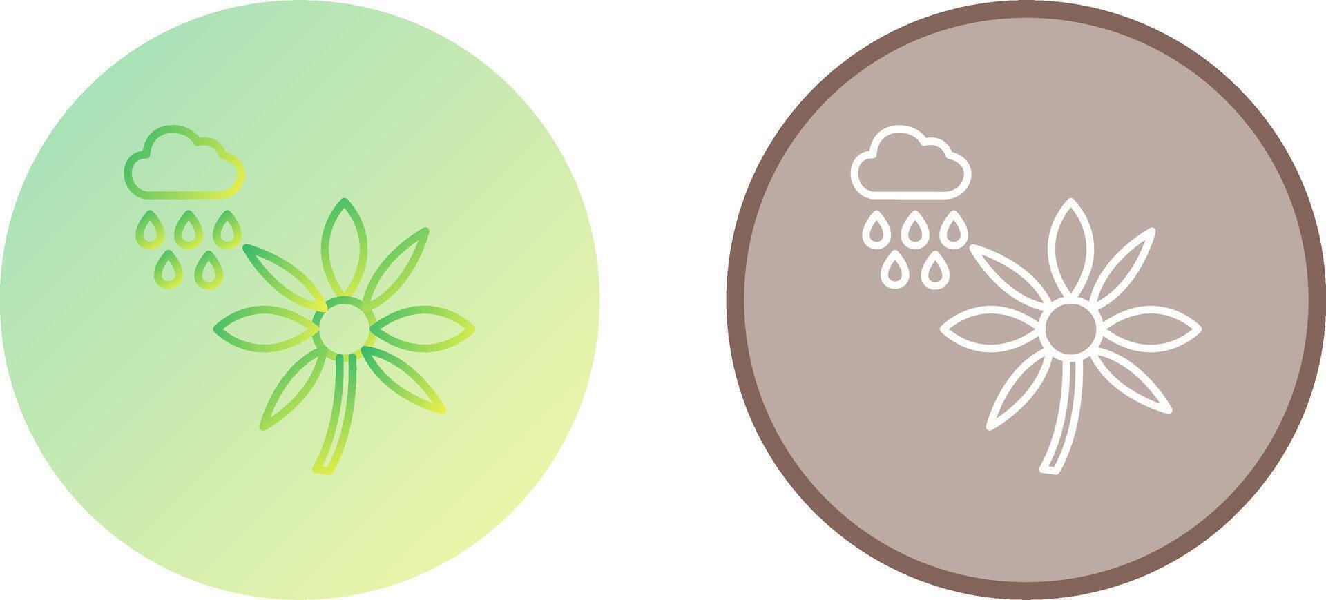 Flower with rain Icon Design vector