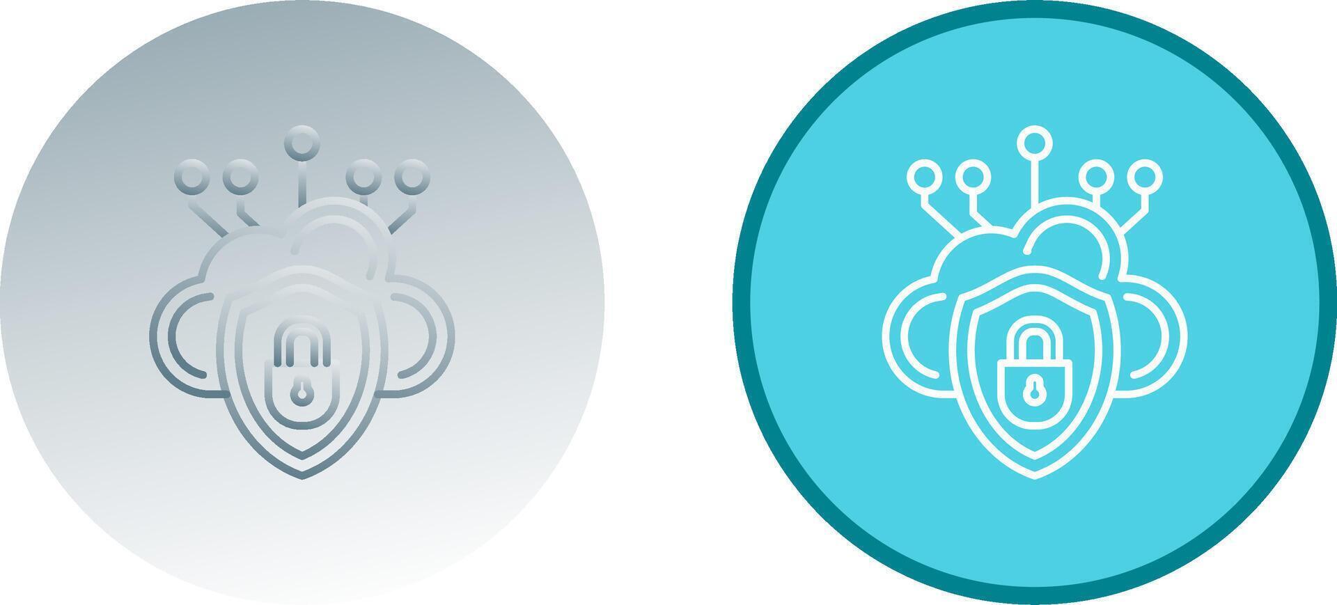 Cloud Security Icon Design vector