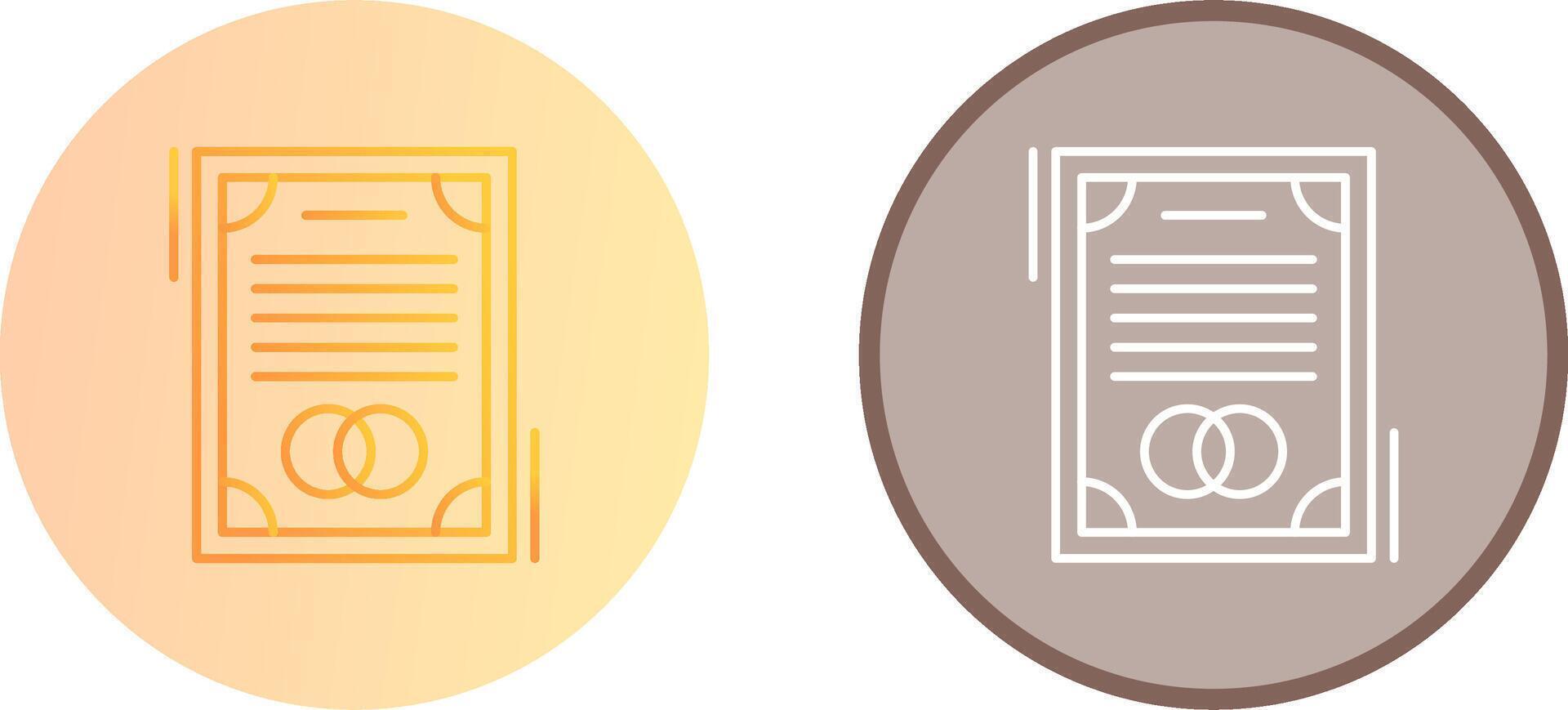 Wedding Contract Icon Design vector