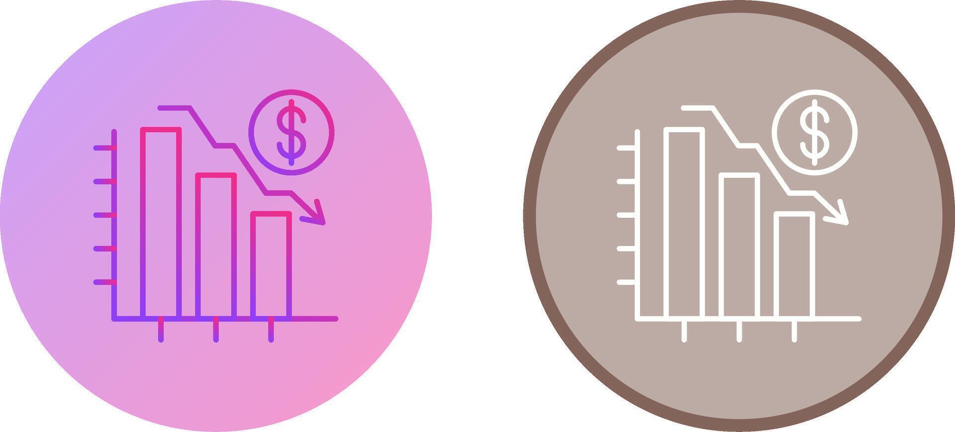 Chart Down Icon Design vector