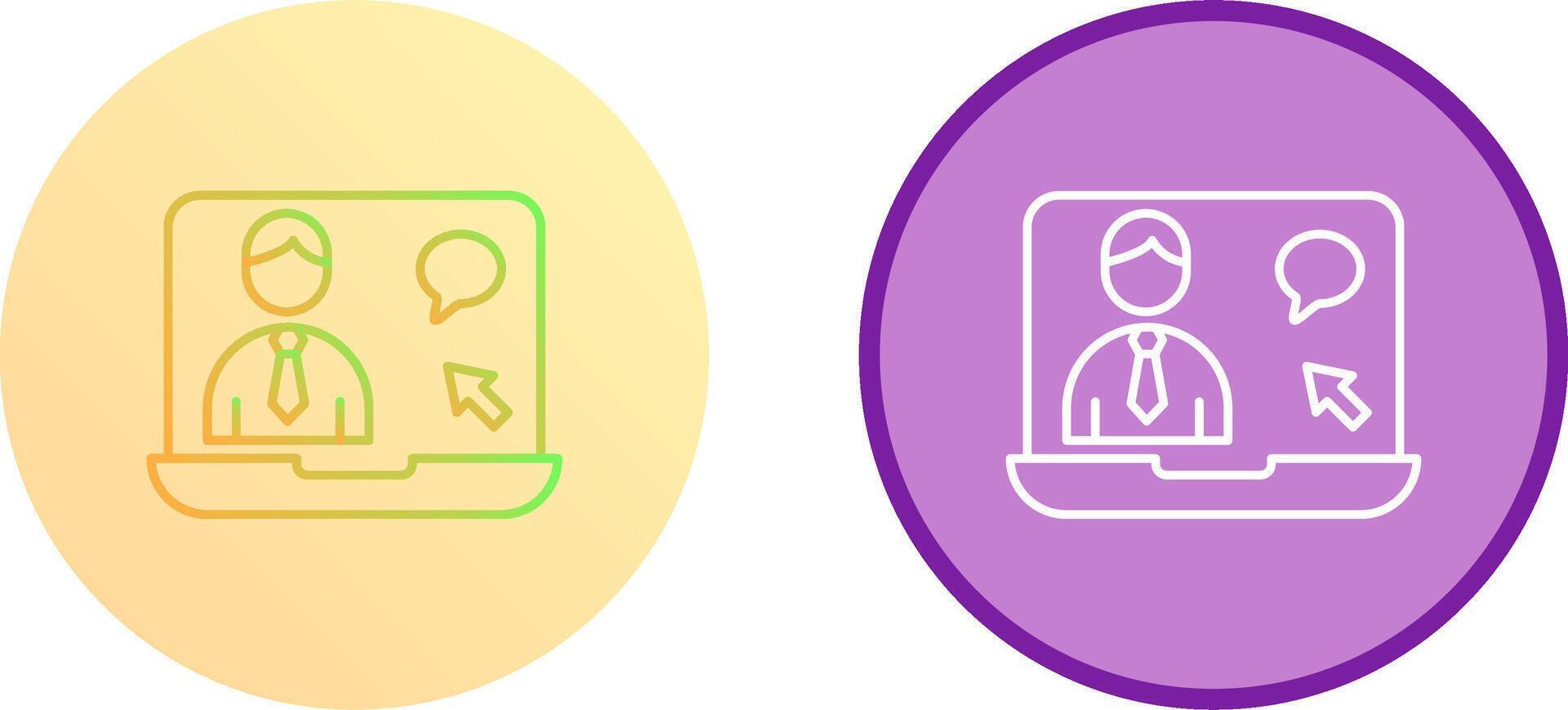 Online Interview Icon Design vector