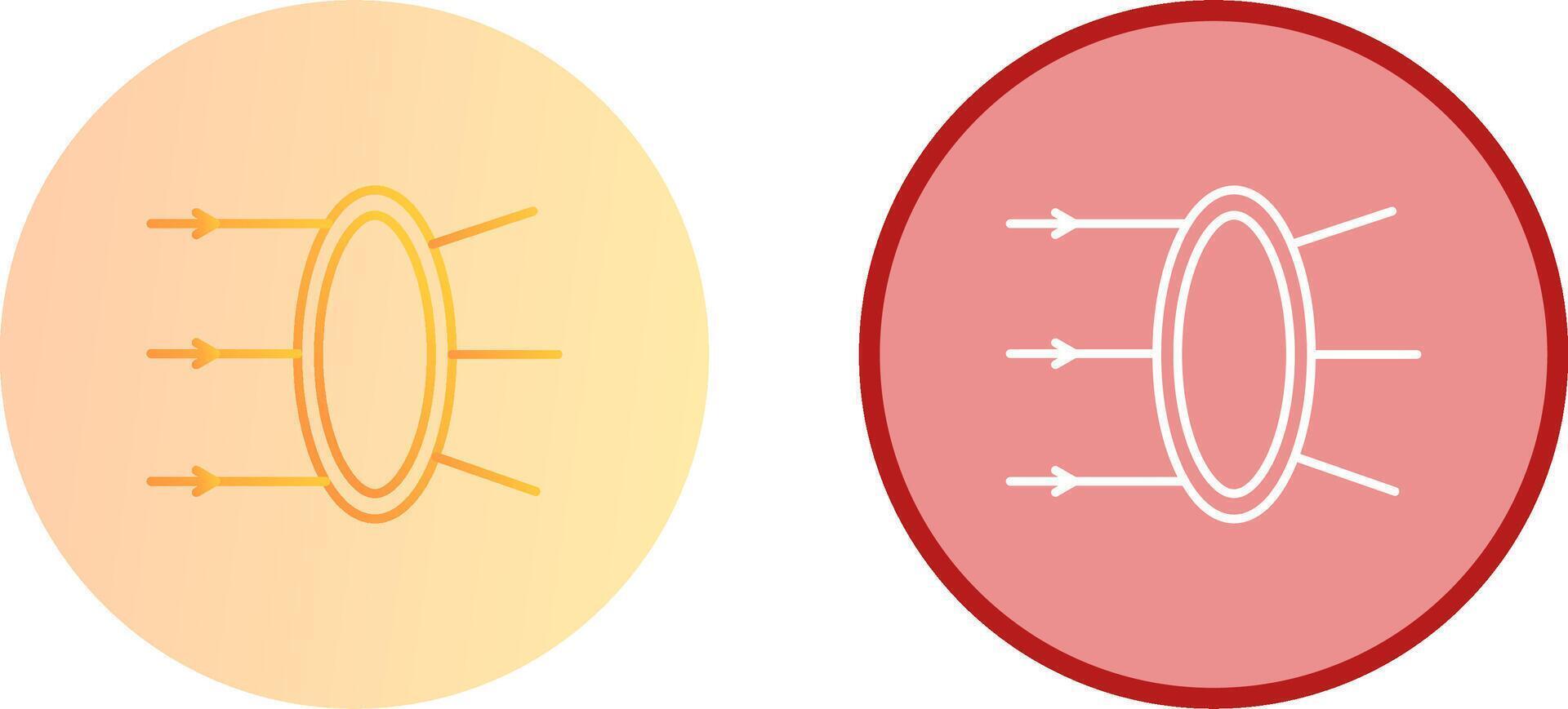 Refraction Icon Design vector