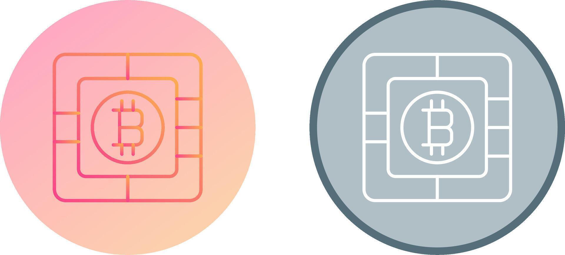 Bitcoin Chip Icon Design vector