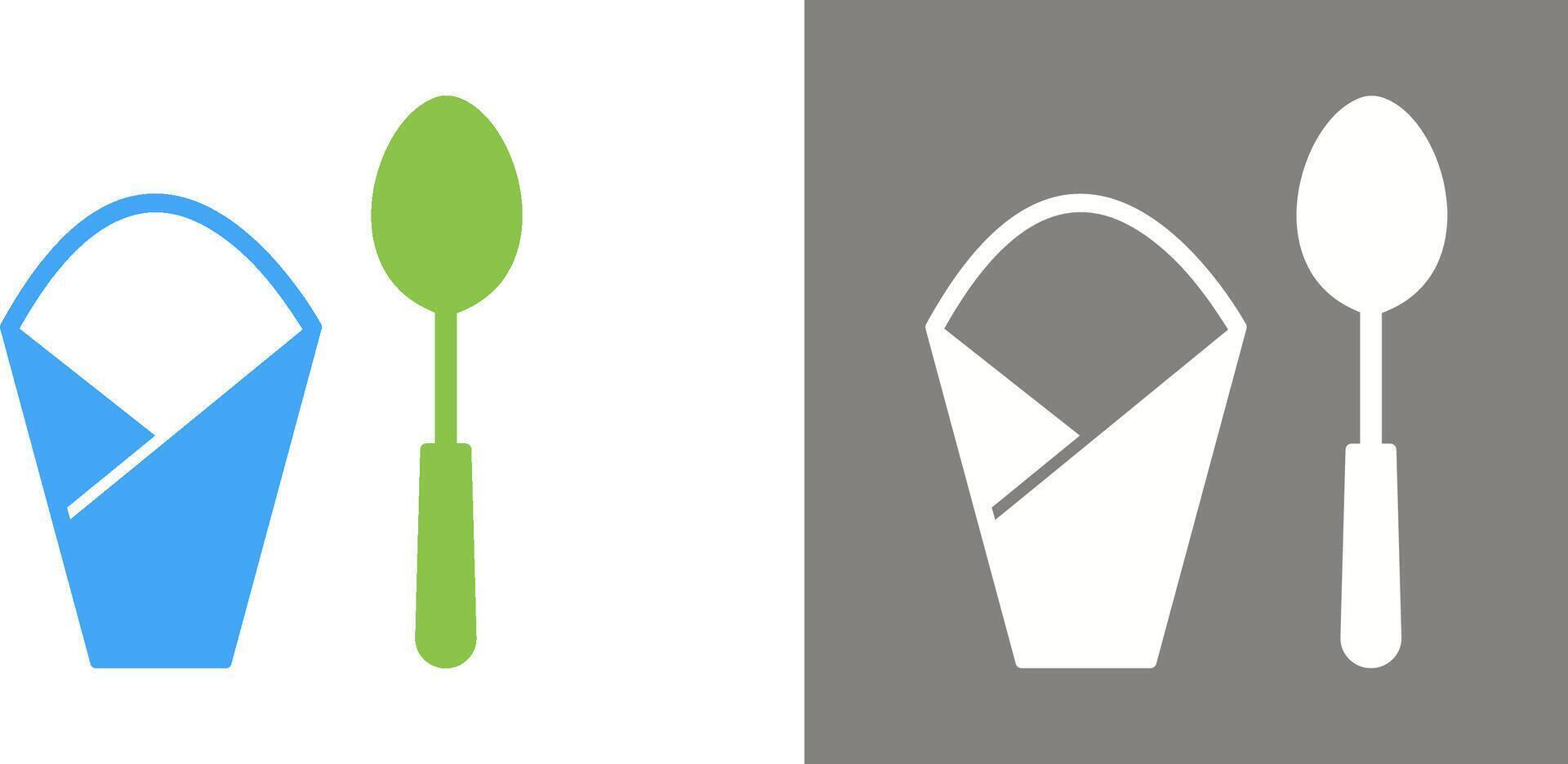 Spoon and Napkin Icon Design vector