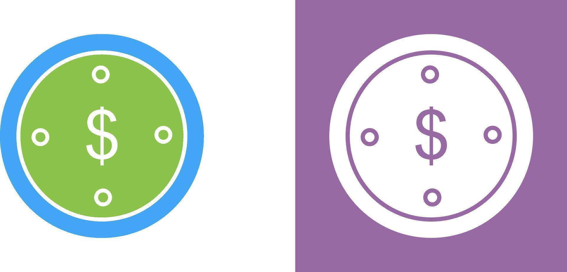Dollar Coin Icon Design vector