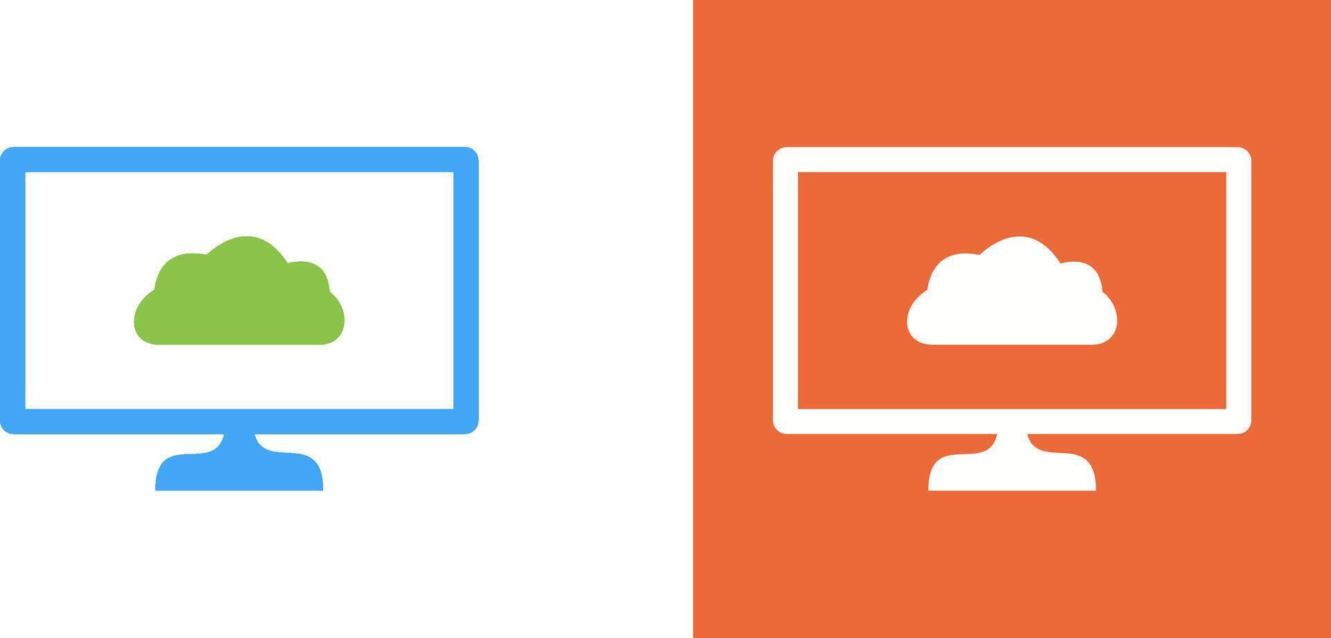 Unique Cloud System Icon Design vector