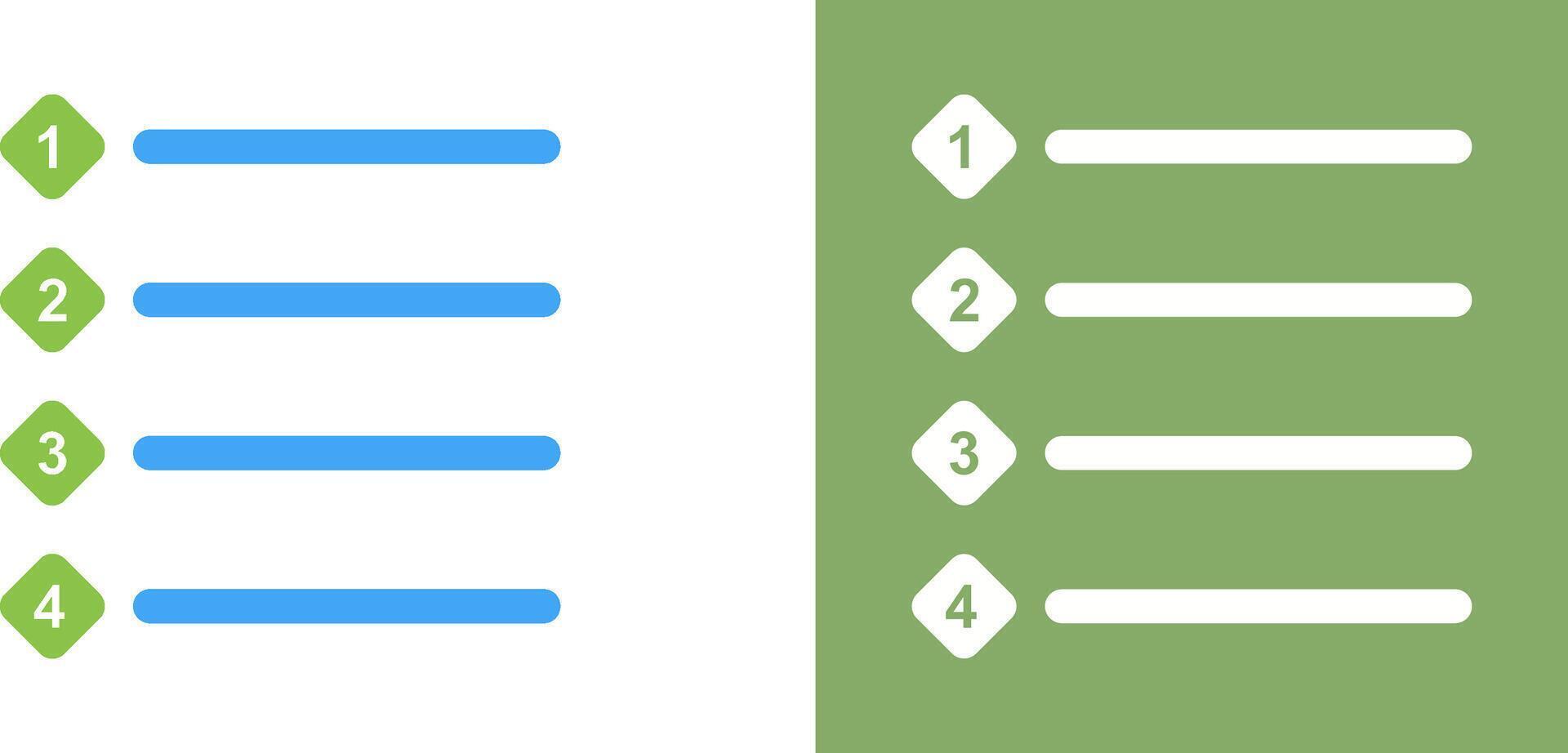 Unique Numbered list Icon Design vector