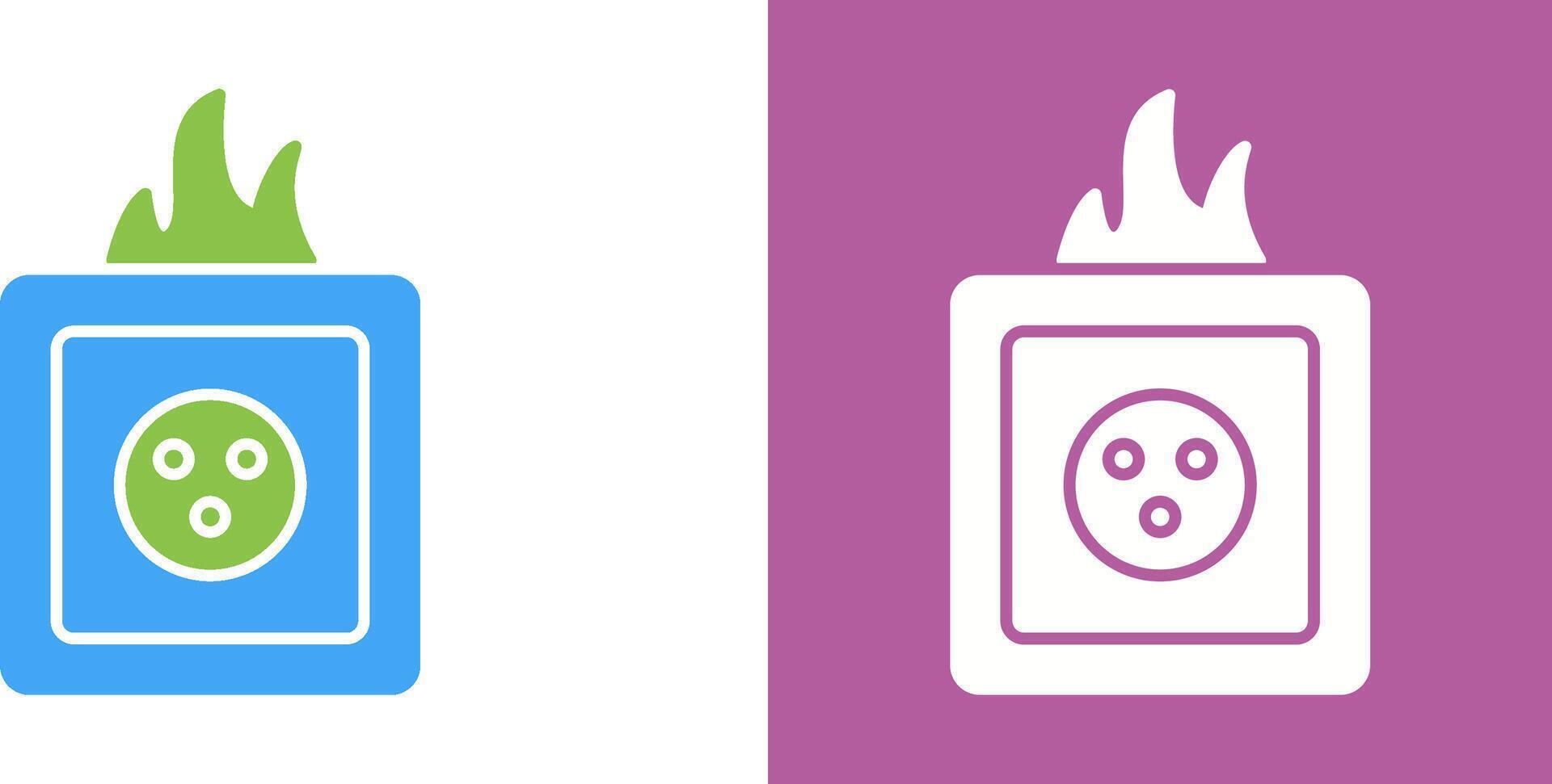 Unique Fire in Socket Icon Design vector