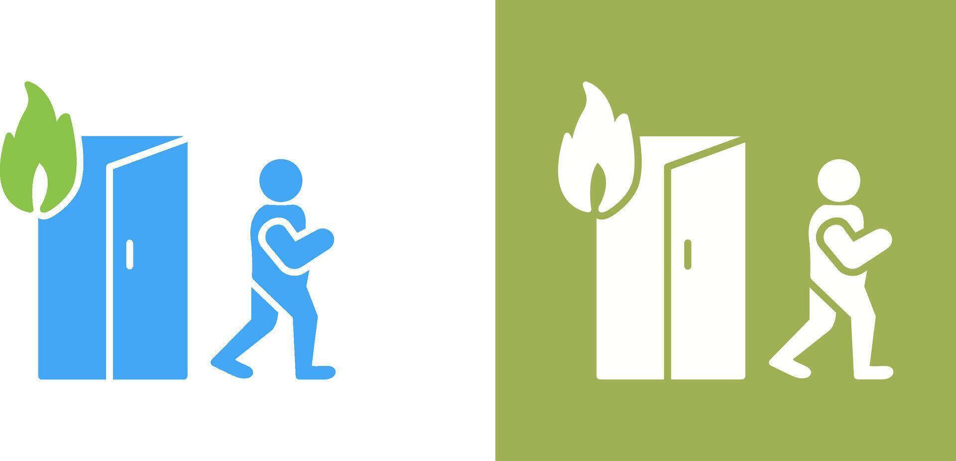 Unique Running from Fire Icon Design vector