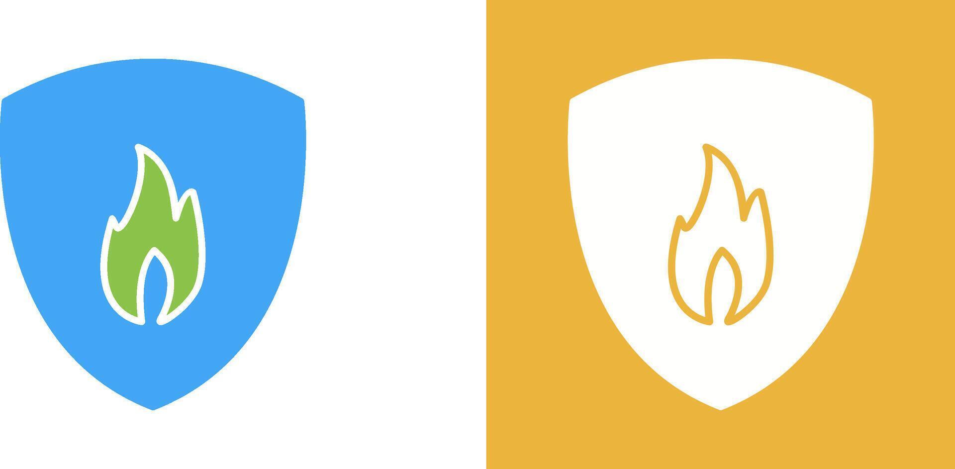Unique Fire Shield Icon Design vector