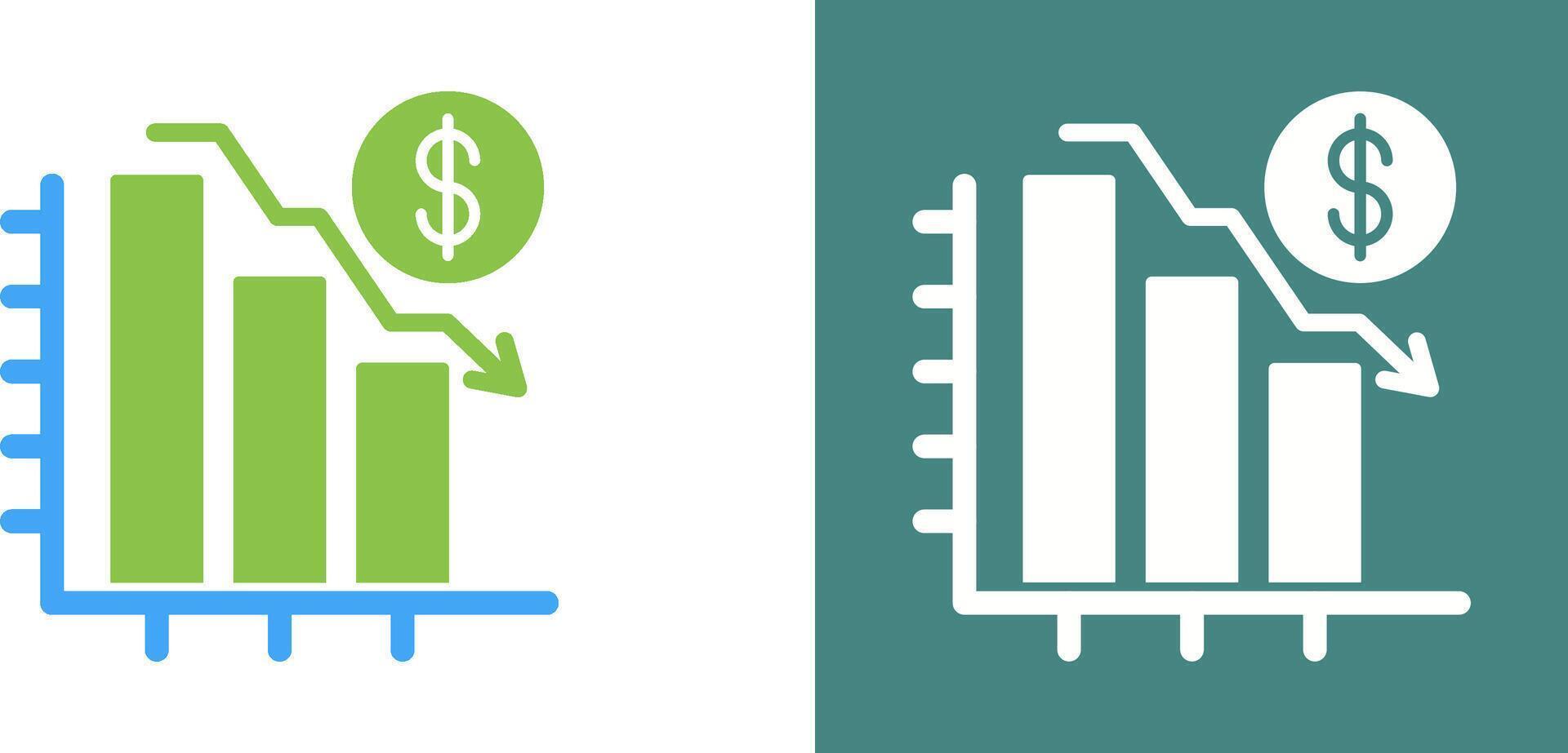 Chart Down Icon Design vector