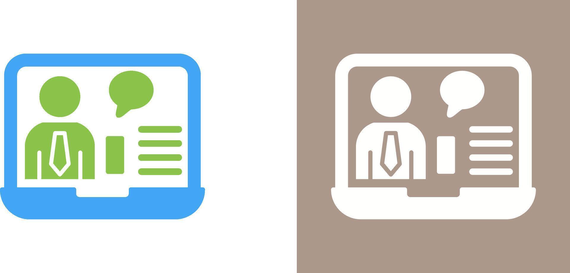 Online Job Interview Icon Design vector