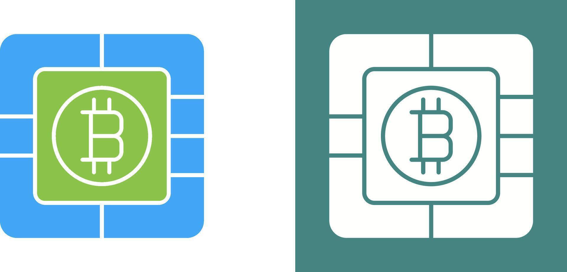 Bitcoin Chip Icon Design vector