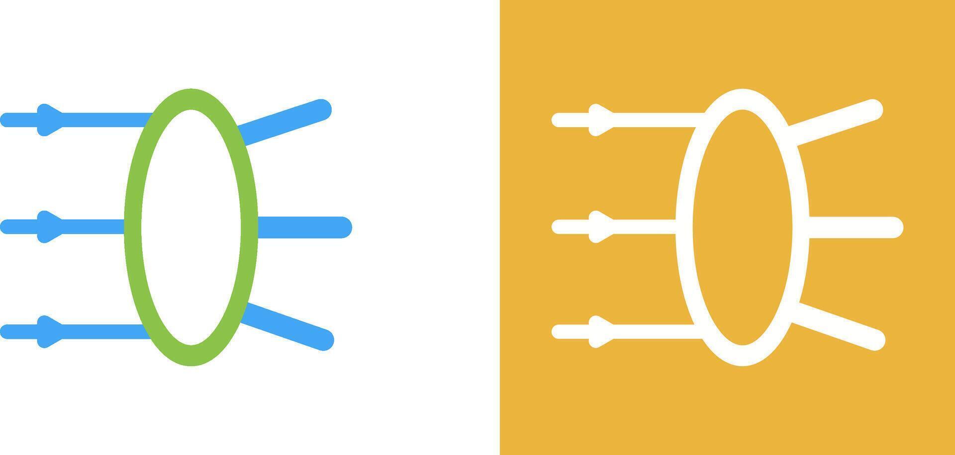 Refraction Icon Design vector