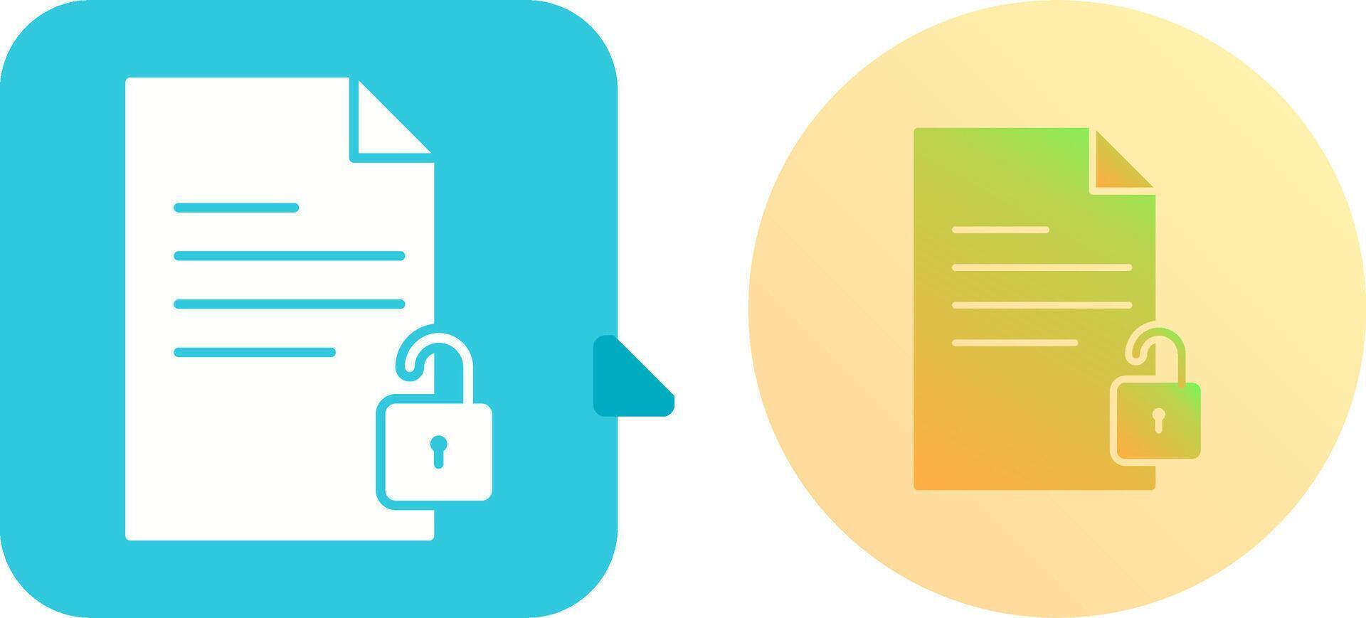 Unlock Documents Icon Design vector