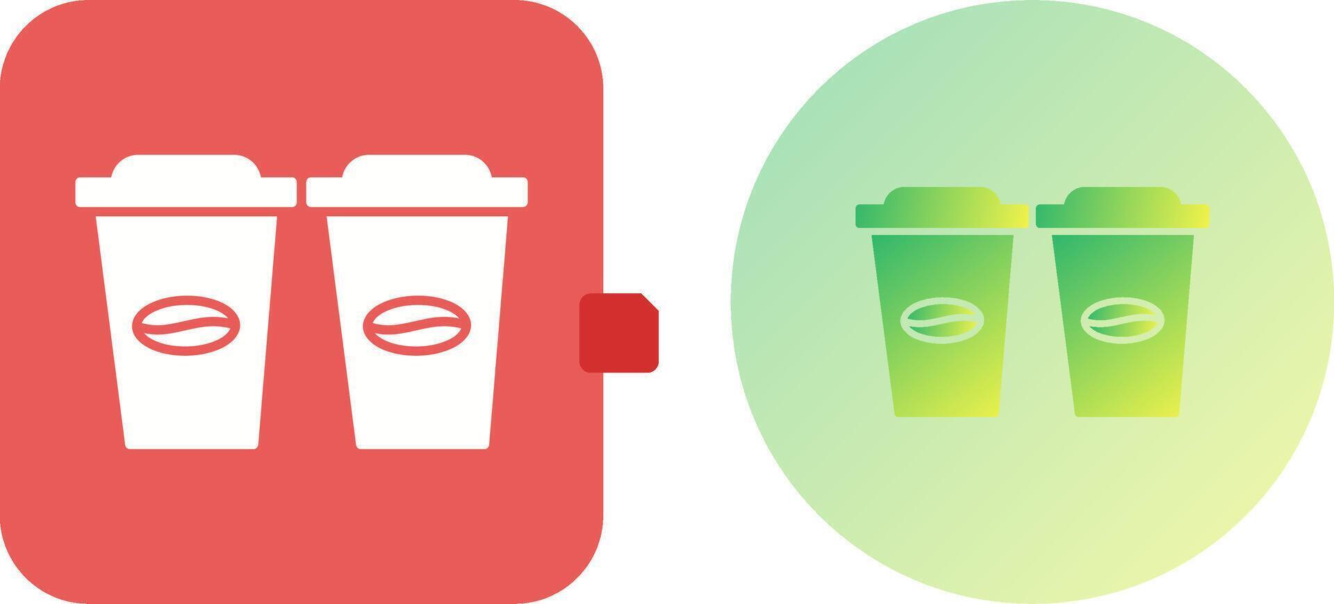 Two Coffees Icon Design vector