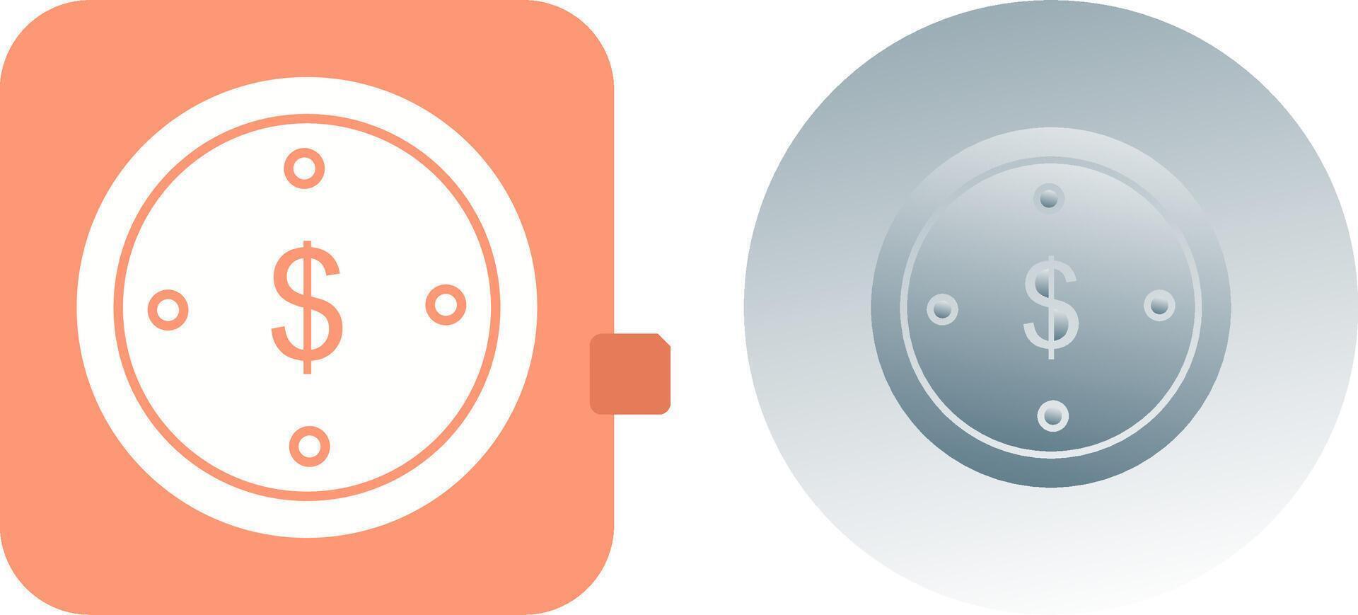 Dollar Coin Icon Design vector