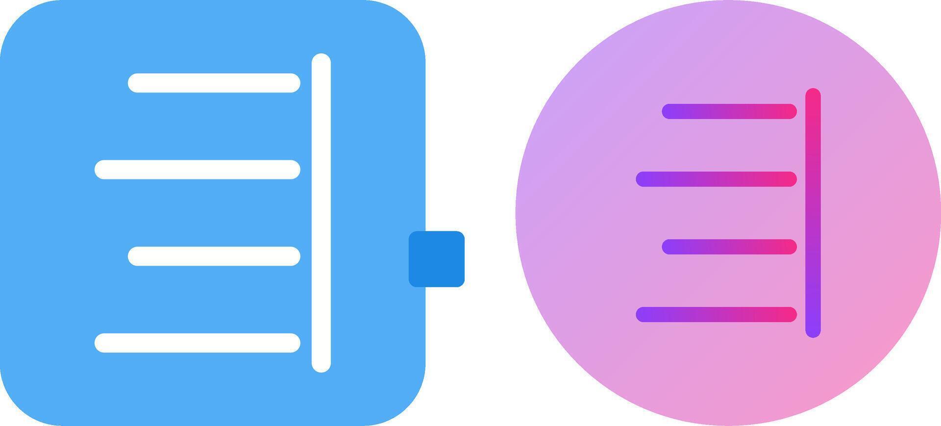 Unique Right Align Icon Design vector