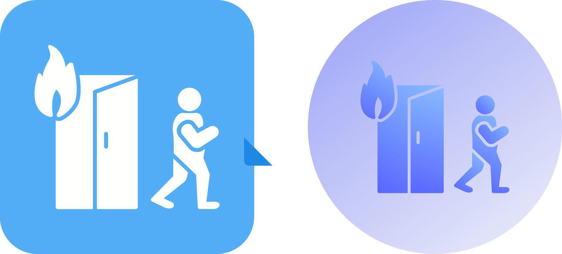 Unique Running from Fire Icon Design vector