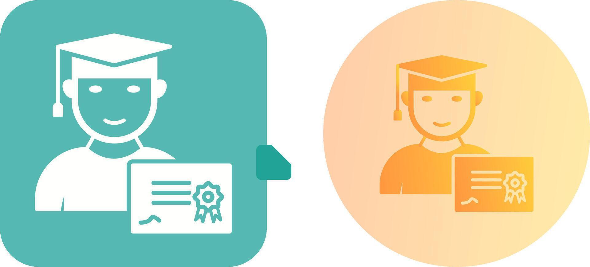 Unique Receiving Diploma Icon Design vector