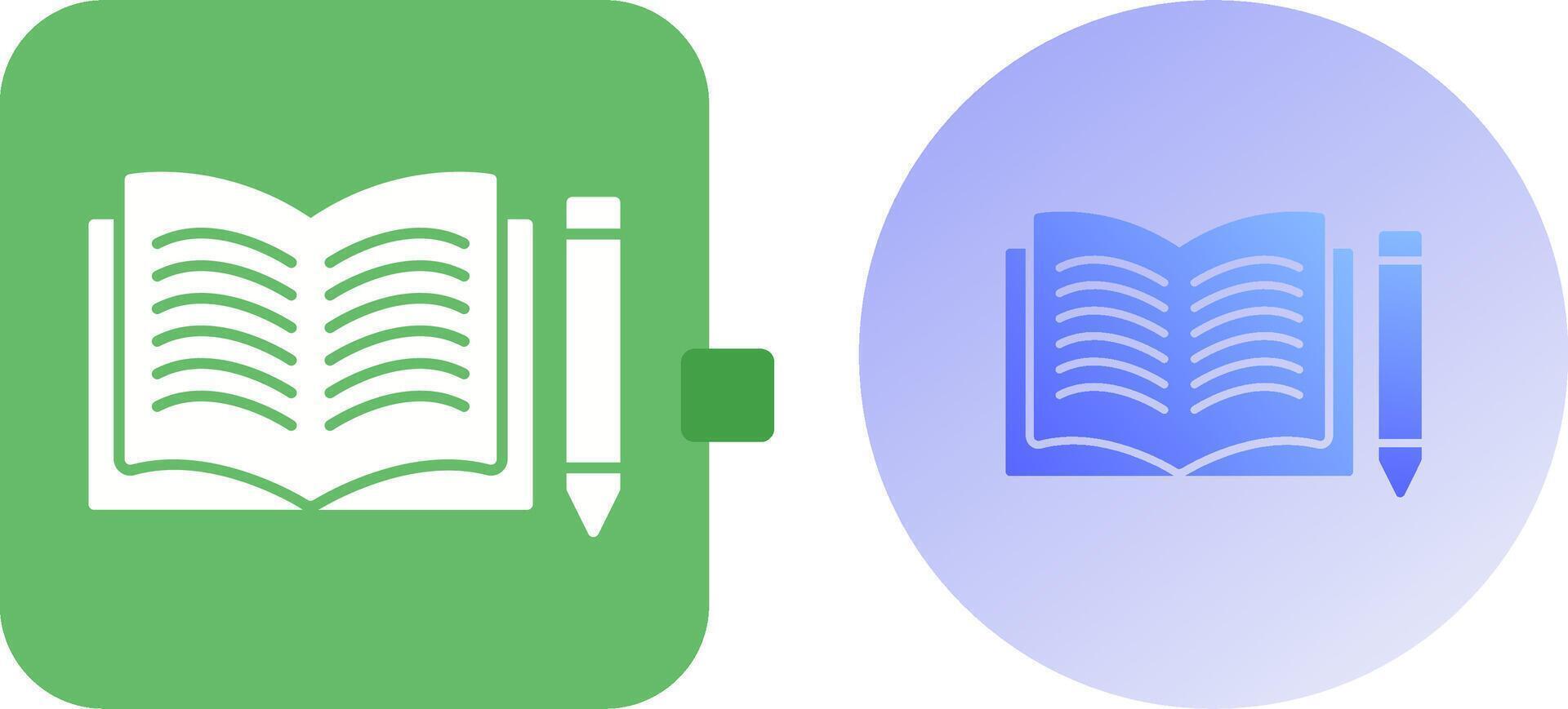 Unique Pencil and Book Icon Design vector