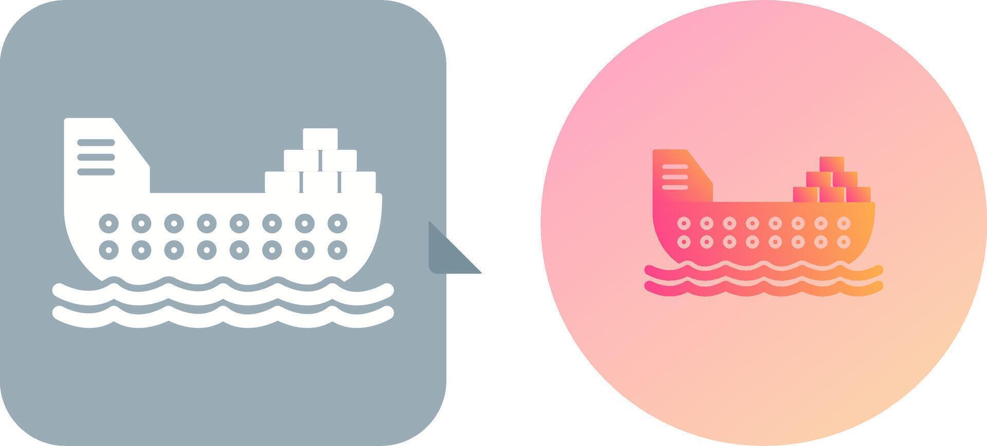 Cargo Ship Icon Design vector
