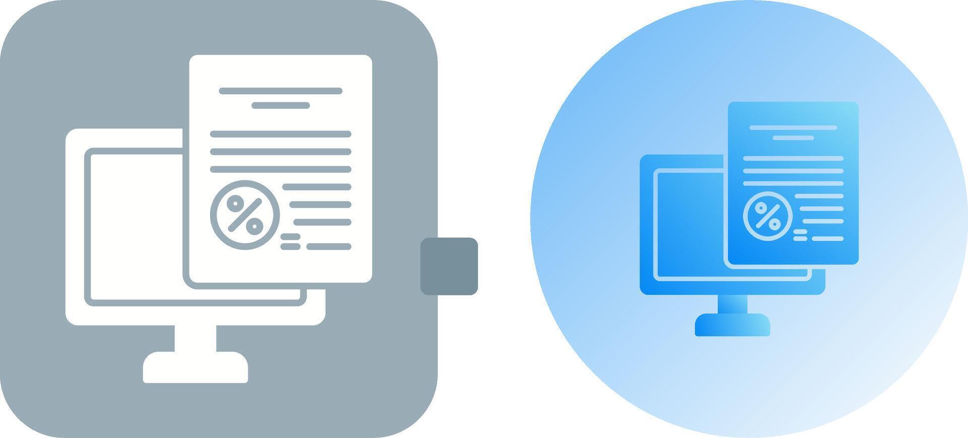 Online Tax Icon Design vector