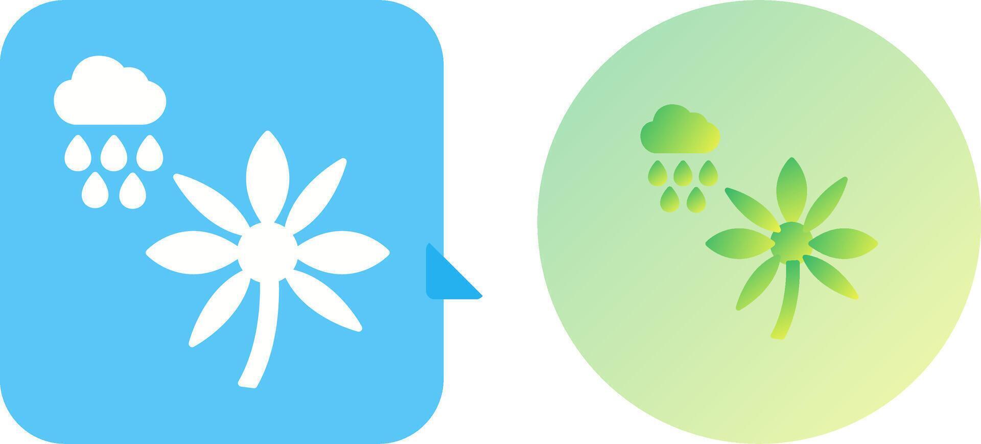 Flower with rain Icon Design vector