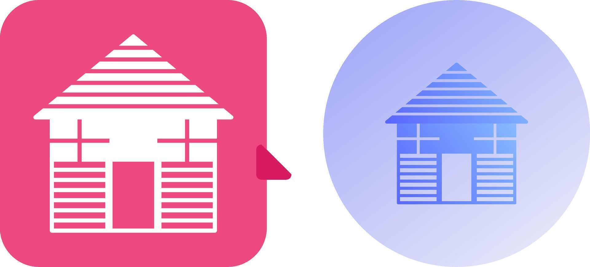 Wood Cabin Icon Design vector