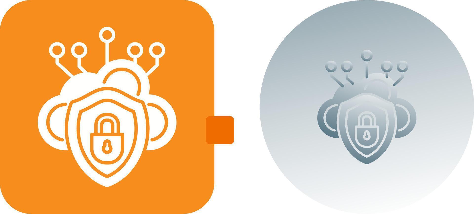 Cloud Security Icon Design vector