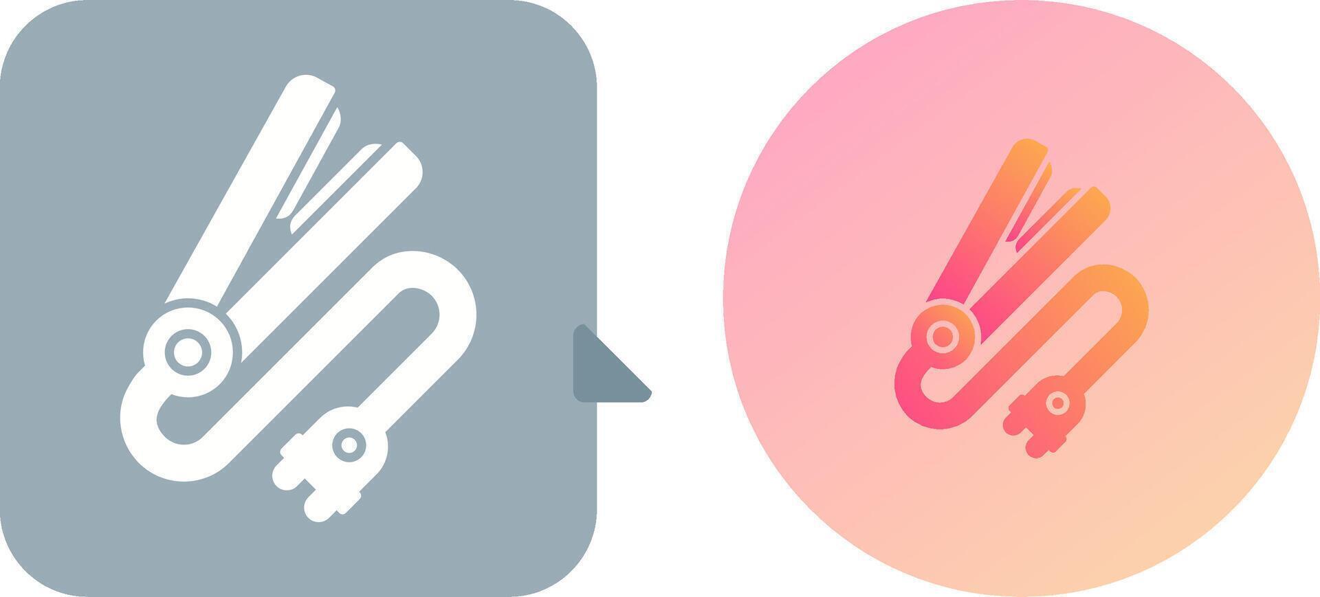 Hair iron Icon Design vector