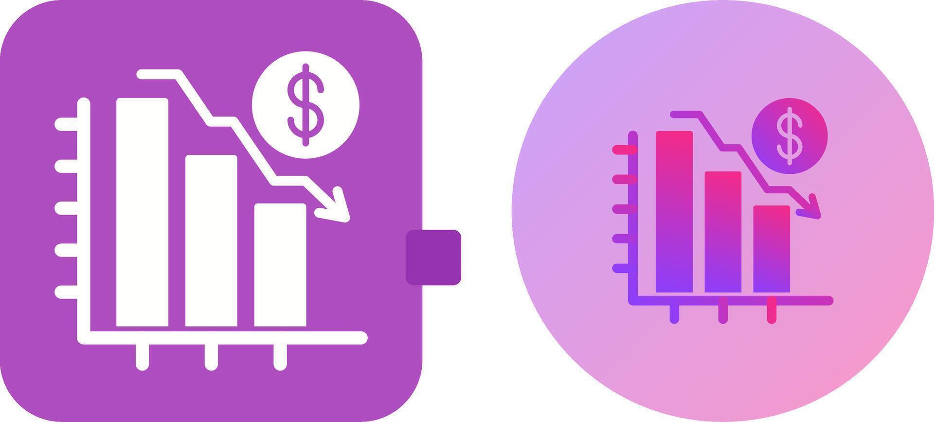 Chart Down Icon Design vector
