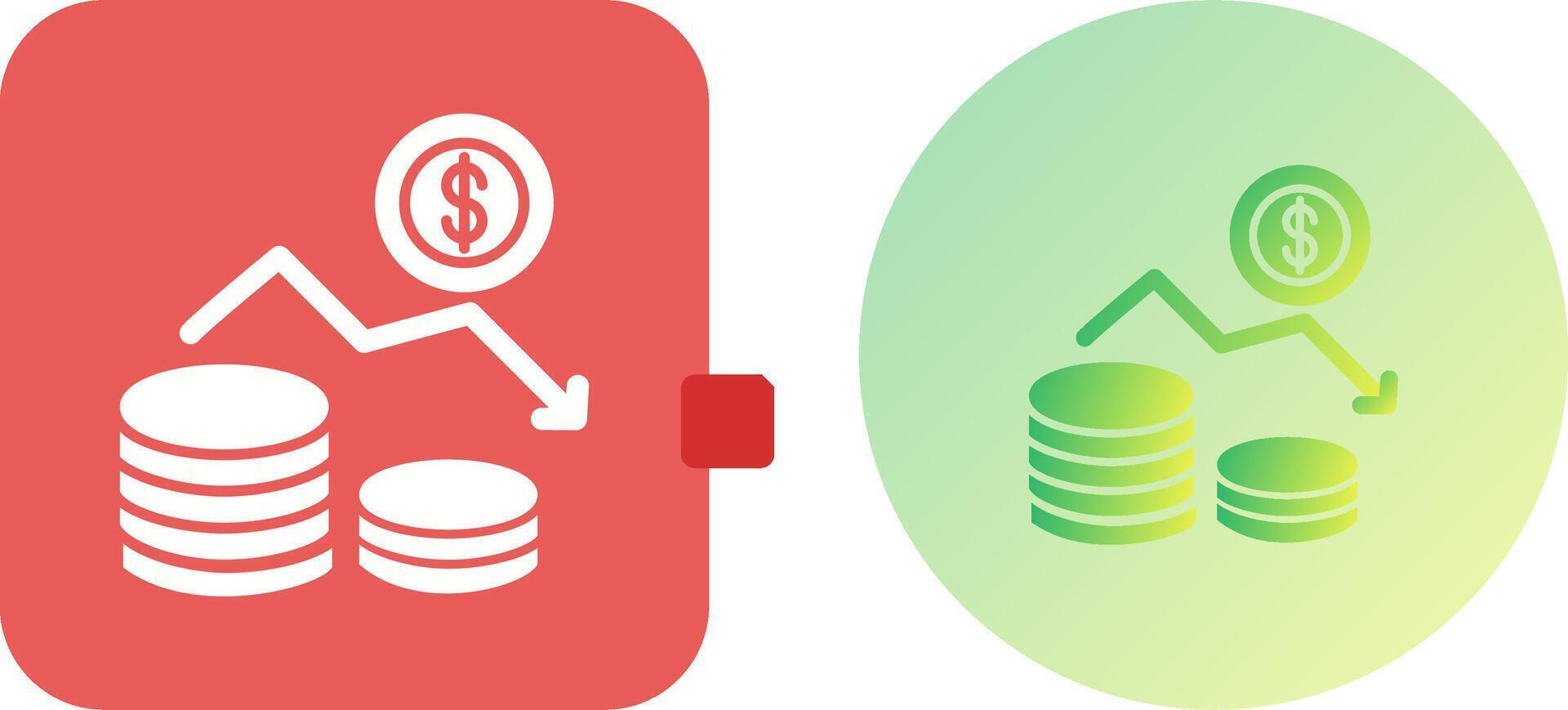 Money Loss Icon Design vector
