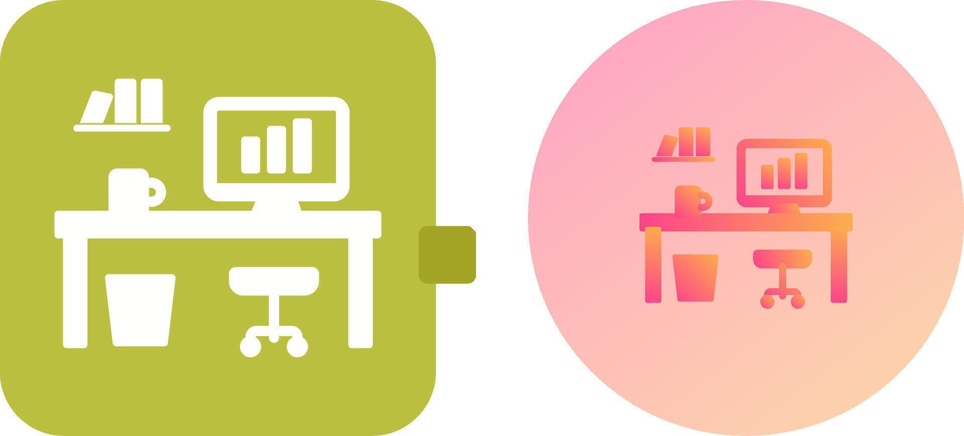 Office Desk Icon Design vector