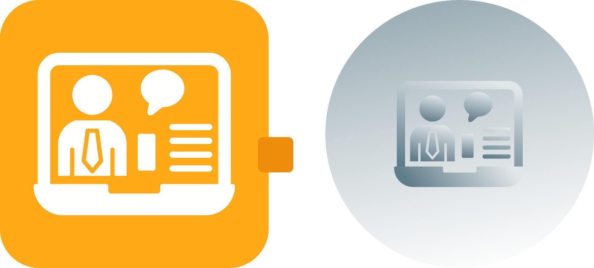 Online Job Interview Icon Design vector