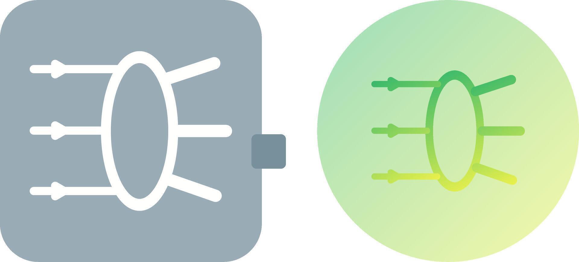 Refraction Icon Design vector
