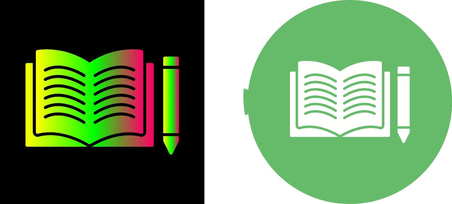 Unique Pencil and Book Icon Design vector