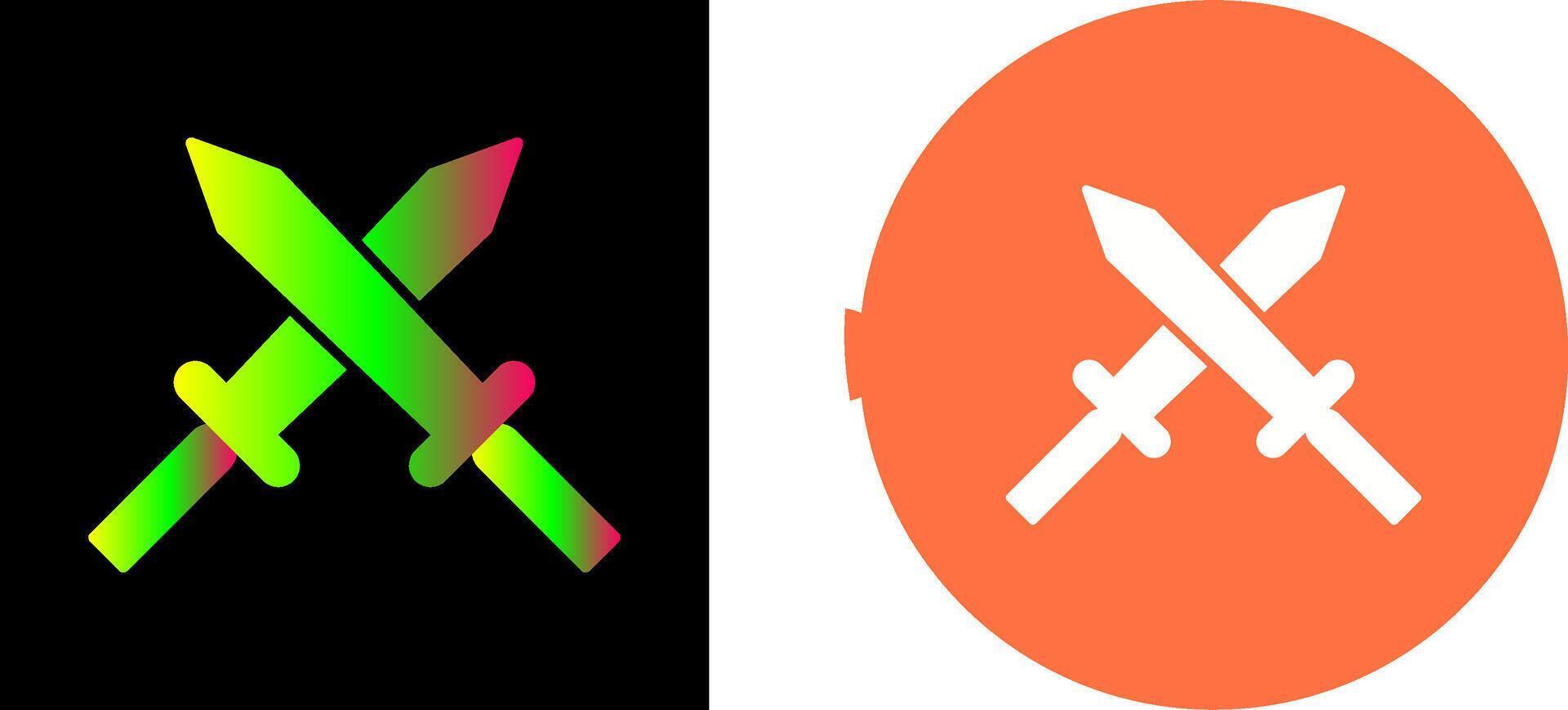 Unique Two Swords Icon Design vector