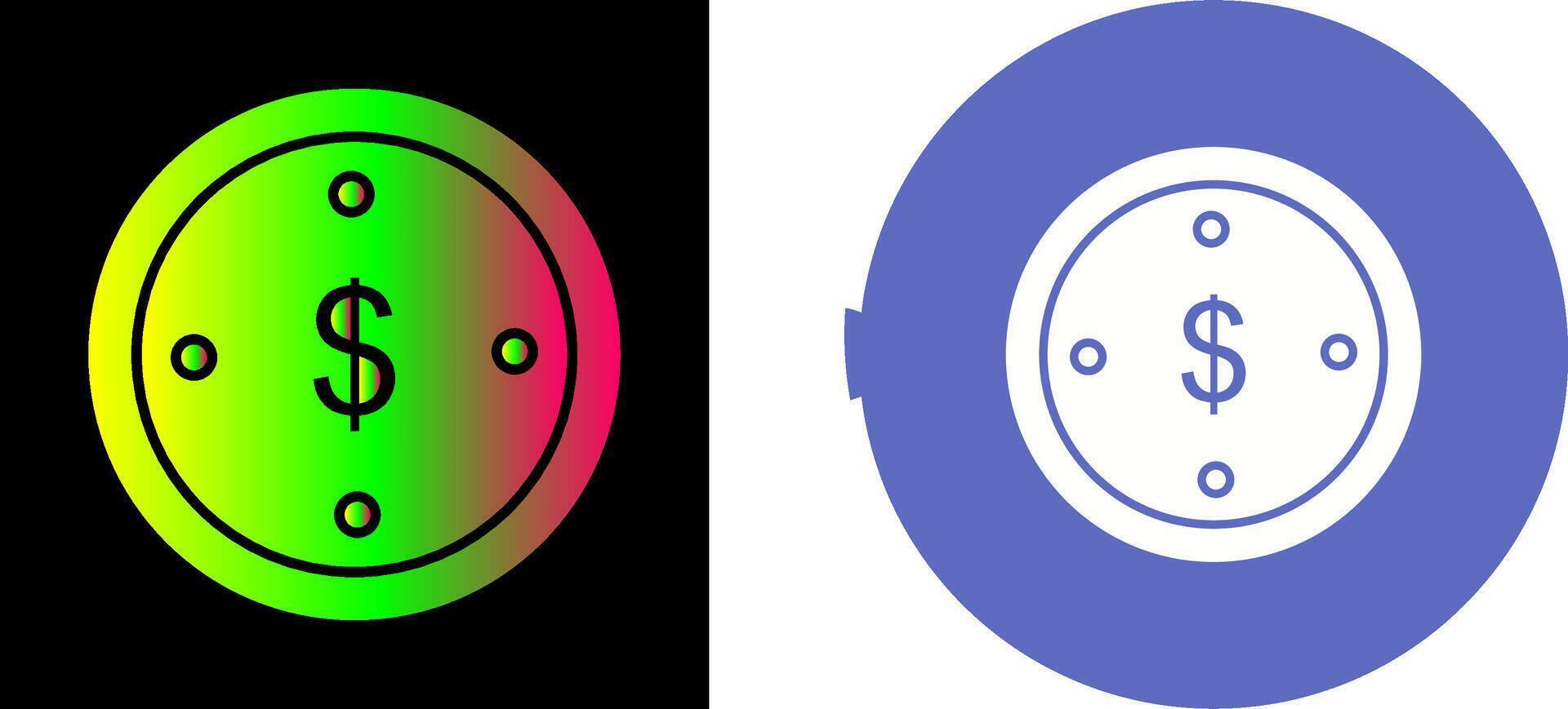 Dollar Coin Icon Design vector