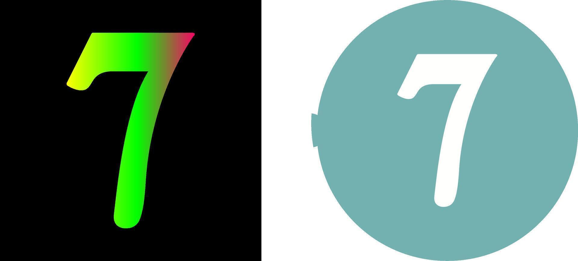Number Seven Icon Design vector