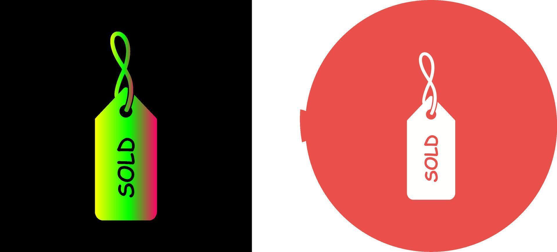 Unique Sold Tag Icon Design vector