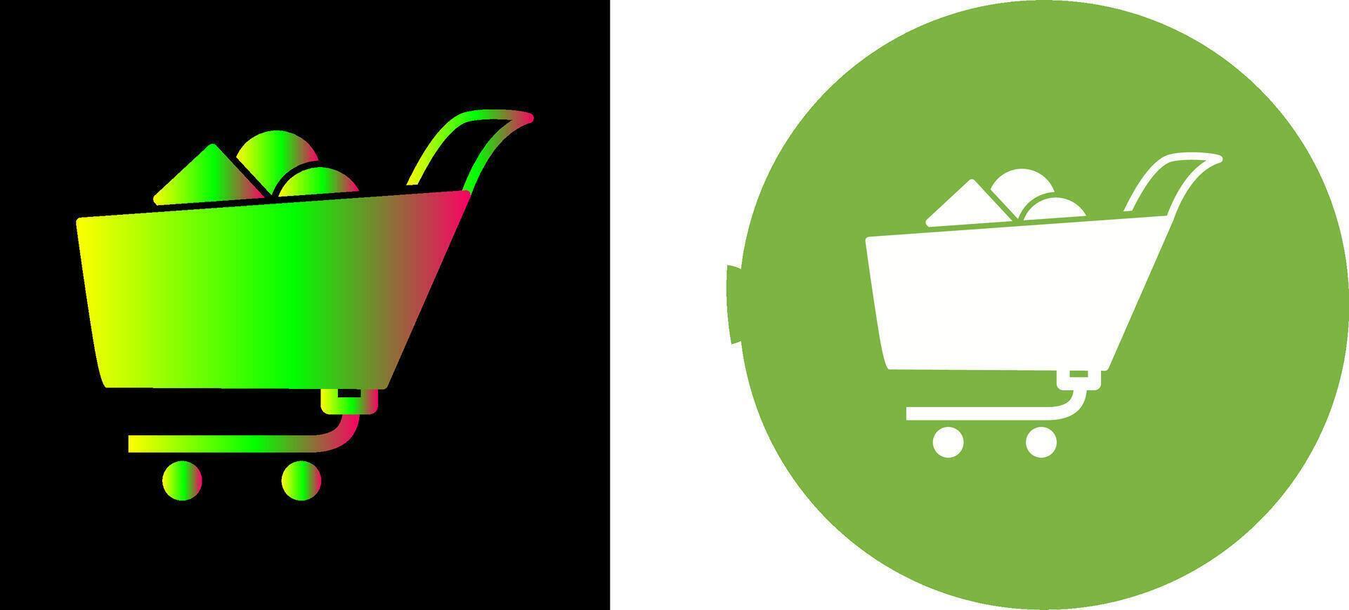 Unique Shopping Cart II Icon Design vector