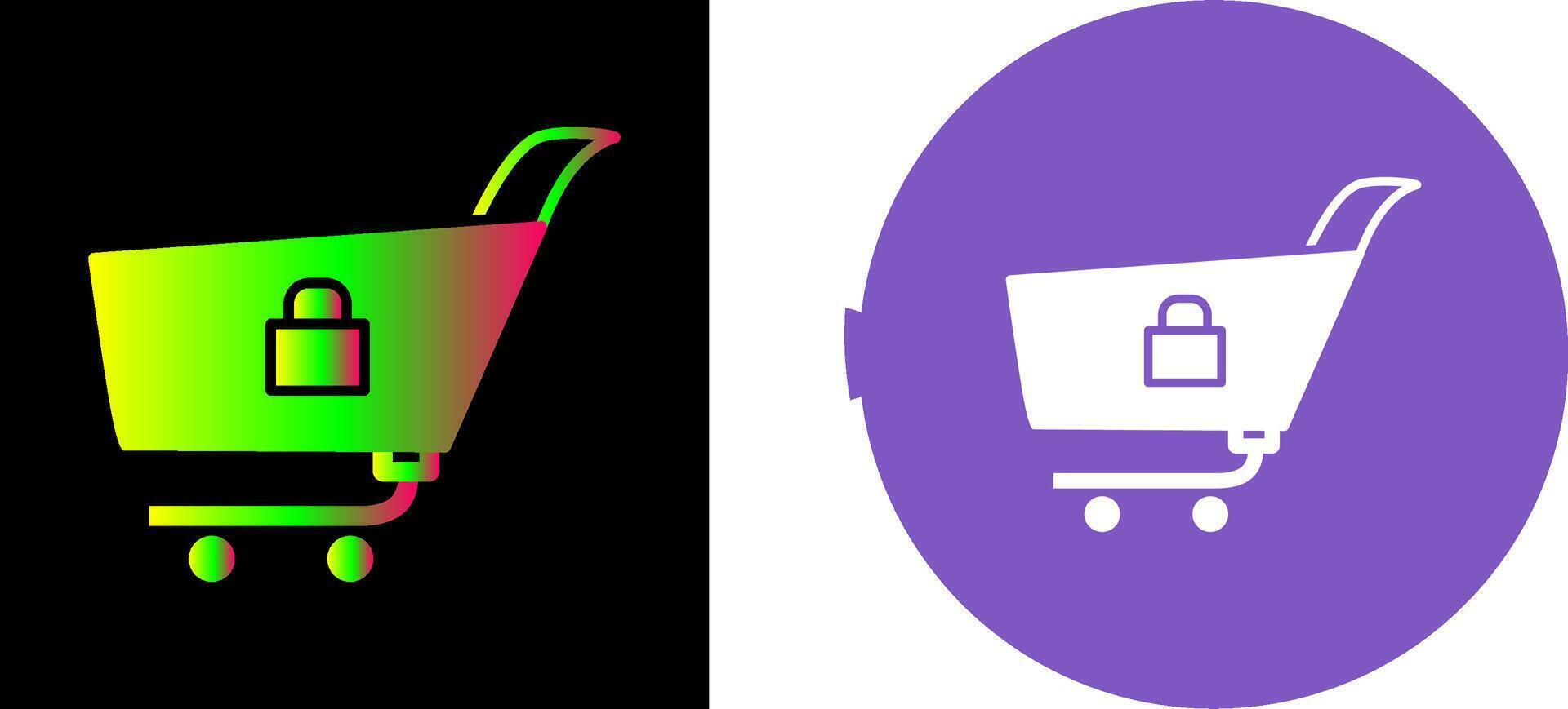 Unique Locked Cart Icon Design vector