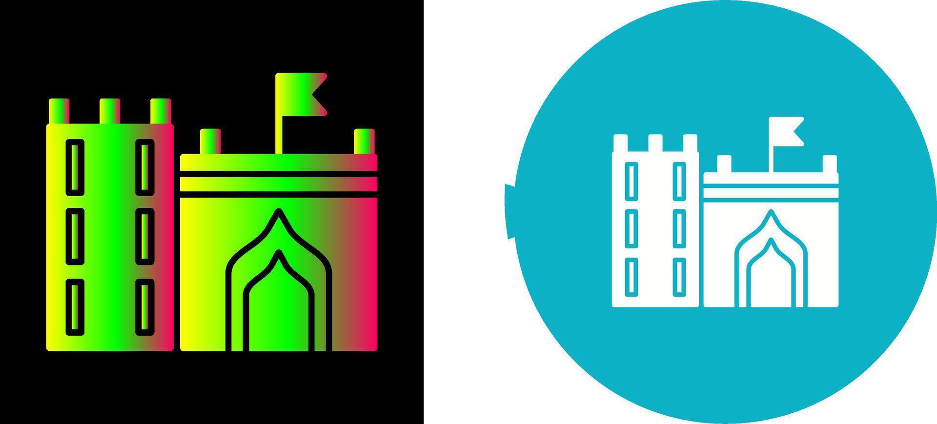 Castle with Flag Icon Design vector