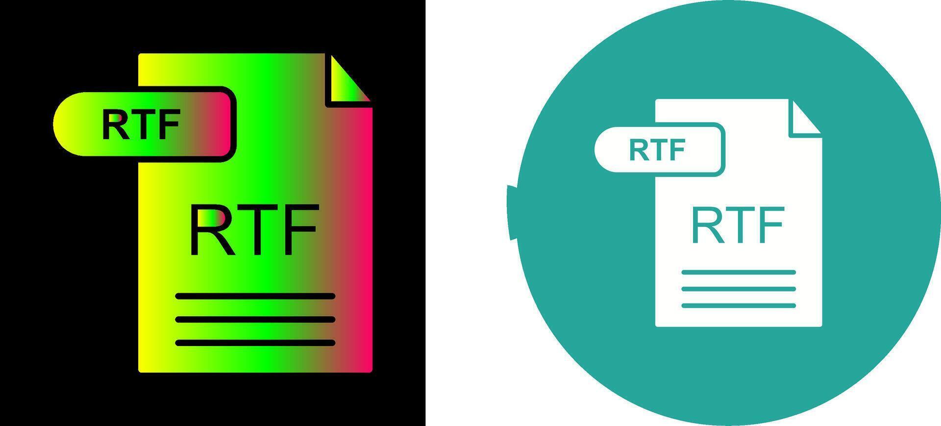 rtf icono diseño vector