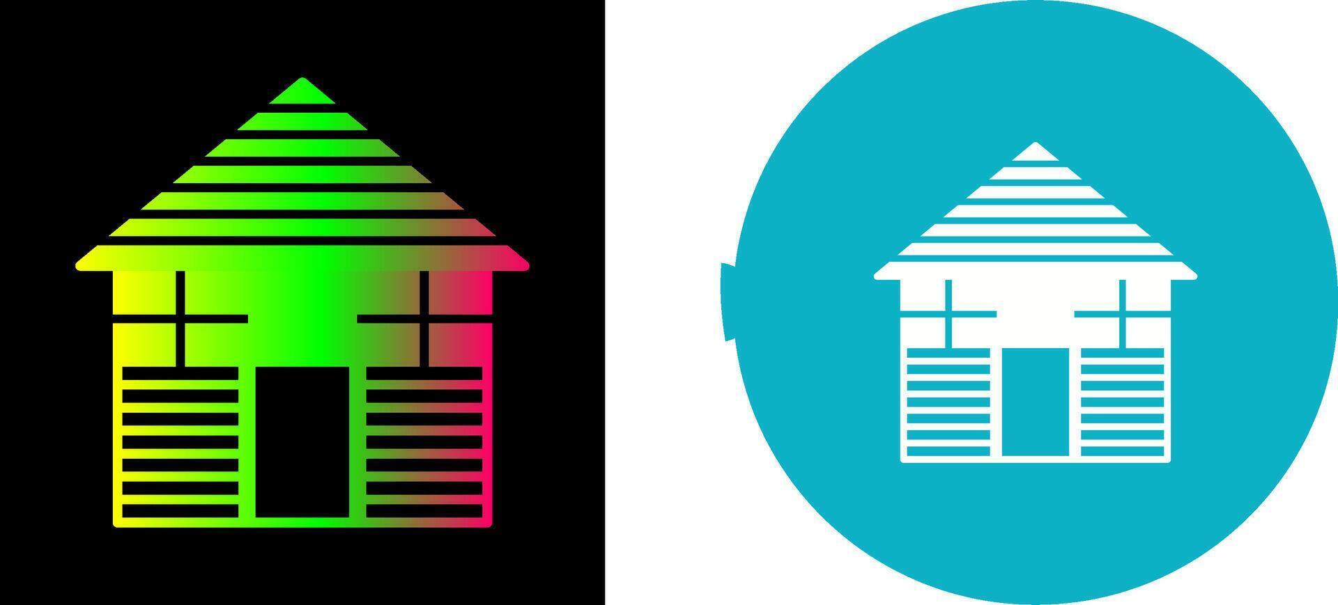 Wood Cabin Icon Design vector