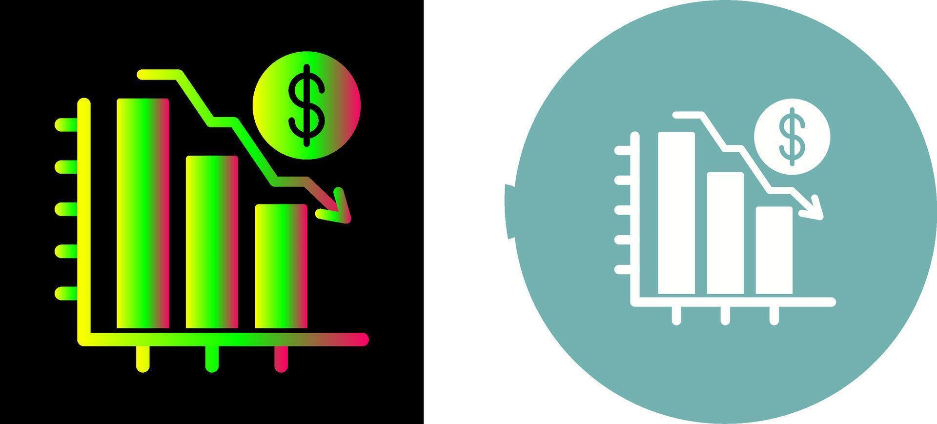 Chart Down Icon Design vector